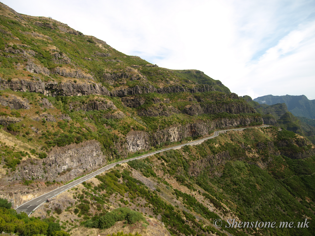 Road cutting useing Basalt sheet as solid wall Encumeada & Paul da Serra